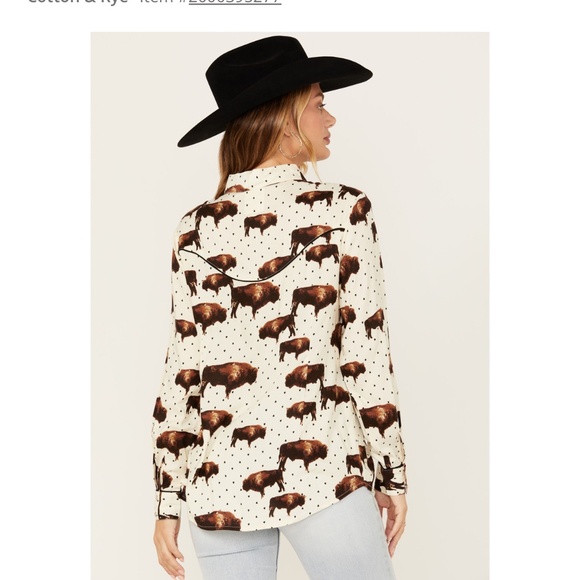 Western Buffalo snap blouse Small - Picture 2 of 5
